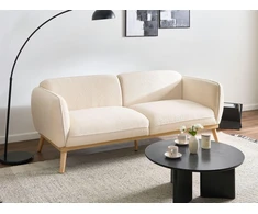 Beliani 3 vietų sofa LJUNG Boucle šviesiai smėlio spalvos