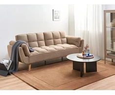 Beliani 3 vietų sofa-lova ASBY, šviesiai ruda