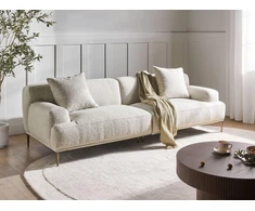 Beliani 3 vietų sofa MATILA, boucle audinys, balta