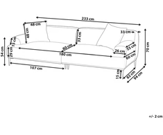Beliani 3 vietų sofa MATILA šviesiai smėlio spalvos