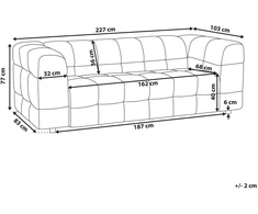 Beliani 3 vietų sofa MULLOLA šviesiai pilka