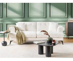 Beliani 3 vietų sofa SKIVE Boucle balta
