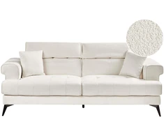 Beliani 3 vietų sofa SKIVE Boucle balta