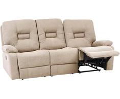 Beliani 3 vietų sofa su rankine relaksacijos funkcija BERGEN smėlio spalvos