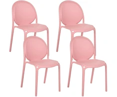 Beliani 4 sodo kėdžių komplektas BRUGNELLO rožinis
