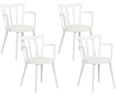 Beliani 4 valgomojo kėdžių komplektas MORILL Baltos spalvos