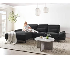 Beliani 4 vietų kampinė sofa IKAST, juoda, dešininė