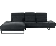 Beliani 4 vietų kampinė sofa IKAST, juoda, dešininė