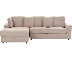 Beliani 4 vietų kampinė sofa KOHLO smėlio ir pilkos spalvos, dešininė