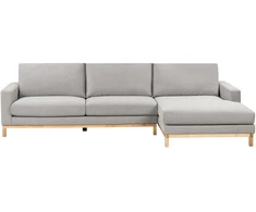 Beliani 4 vietų kampinė sofa SIGGARD pilka, kairinė