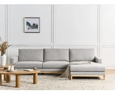 Beliani 4 vietų kampinė sofa SIGGARD pilka, kairinė
