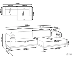 Beliani 4 vietų kampinė sofa VENG Boucle, balkšva, kairinė