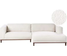 Beliani 4 vietų kampinė sofa VENG Boucle, balkšva, kairinė