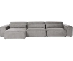 Beliani 4 vietų modulinė kampinė sofa HELLNAR dešininė, pilka