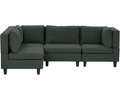 Beliani 4 vietų modulinė kampinė sofa UNSTAD dešininė, tamsiai žalia