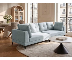 Beliani 4 vietų sofa YURI sintetinio lino audinys, melsva