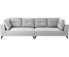 Beliani 4 vietų sofa YURI sintetinio lino pilka