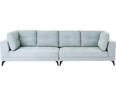 Beliani 4 vietų sofa YURI sintetinio lino audinys, melsva