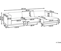 Beliani 5-vietė kampinė sofa VENG, kreminė balta, kairinė