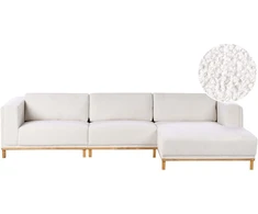 Beliani 5-vietė kampinė sofa VENG, kreminė balta, kairinė