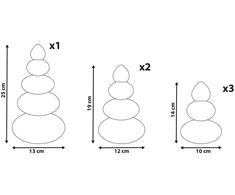 Beliani 6 kalėdinių dekoracijų rinkinys RANELVA Eglutė 14/19/25 cm Ruda/ smėlio spalva
