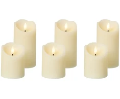 Beliani 6 LED žvakių rinkinys AMOREA 10/15 cm, kreminė balta