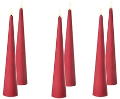 Beliani 6 LED žvakių rinkinys AURUM 28 cm, raudona