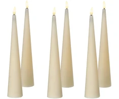 Beliani 6 LED žvakių rinkinys AURUM 28 cm, balkšvos spalvos