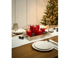 Beliani 6 LED žvakių rinkinys NOISETTE 10/16 cm raudonos spalvos