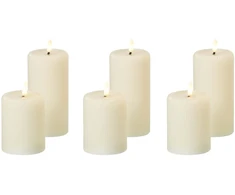 Beliani 6 LED žvakių rinkinys NOISETTE 10/16 cm, kreminės spalvos
