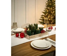 Beliani 6 LED žvakių rinkinys NOISETTE 10/16 cm, žalias