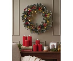 Beliani 6 LED žvakių rinkinys NOISETTE 10/16 cm raudonos spalvos