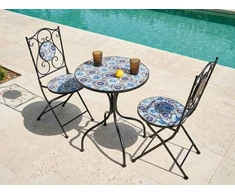 Beliani „AGGIUS“ bistro staliukas, 60 × 60 cm, metalinis, mėlynas