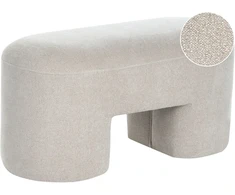 Beliani Apmuštas suoliukas DECORAH Boucle šviesiai smėlio spalvos
