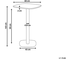 Beliani Baro stalas MORELLA šviesiai rudas / baltas 60 cm 60 cm