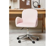 Beliani Besisukanti kėdė PRIDDY, veliūras, rožinė