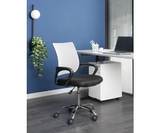 Beliani Birojės kėdė SOLID Juoda/ Balta
