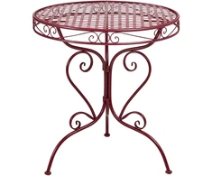 Beliani Bistro stalas ALBINIA, 70 × 70 cm, metalinis, burgundiškas