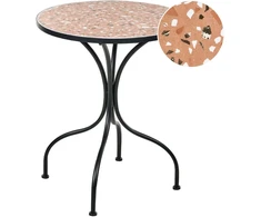 Beliani Bistro staliukas ADRANO 60 cm 60 cm Teraco efektas metalinis juodas