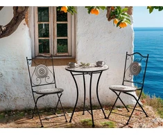 Beliani Bistro staliukas COMISO, 60 × 60 cm, metalinis, juodas ir baltas