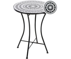 Beliani Bistro staliukas COMISO, 60 × 60 cm, metalinis, juodas ir baltas