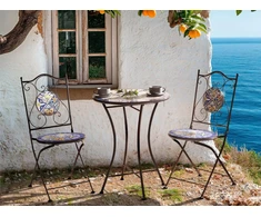 Beliani Bistro staliukas CORIANO, 60 × 60 cm, metalinis, mėlynas