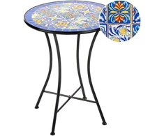 Beliani Bistro staliukas CORIANO, 60 × 60 cm, metalinis, mėlynas