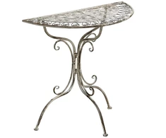 Beliani Bistro staliukas NURRA 80 × 36 cm, metalinis, pilkas