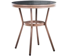 Beliani Bistro staliukas RIFREDDO 70 cm Grūdintas stiklas Pilkas