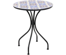 Beliani Bistro staliukas SIPONTO 60 × 60 cm, metalinis, baltas ir mėlynas
