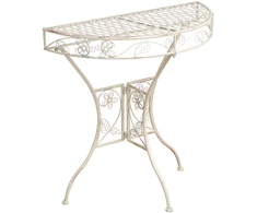Beliani Bistro staliukas YAVIZA 80 × 36 cm, metalinis, šviesiai smėlinis