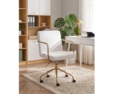 Beliani Biuro kėdė TRINITY velvetas, balta