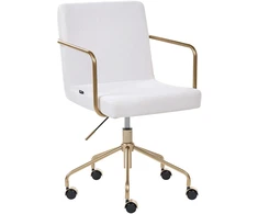 Beliani Biuro kėdė TRINITY velvetas, balta