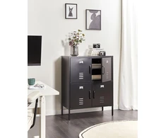 Beliani Biuro spintelė HOLBECK, metalinė, juoda